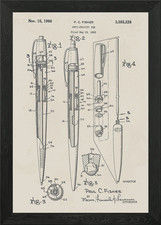 Listing image for Anti-gravity pen Patent Drawing Framed Wall Art Poster Canvas Print Picture